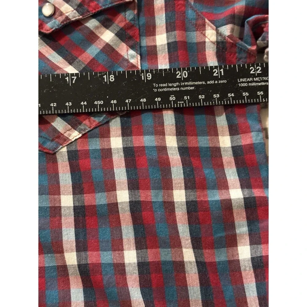 Levi's Men's Plaid Red Blue White‎ Flannel Long Sleeve Button-Up Shirt Size L